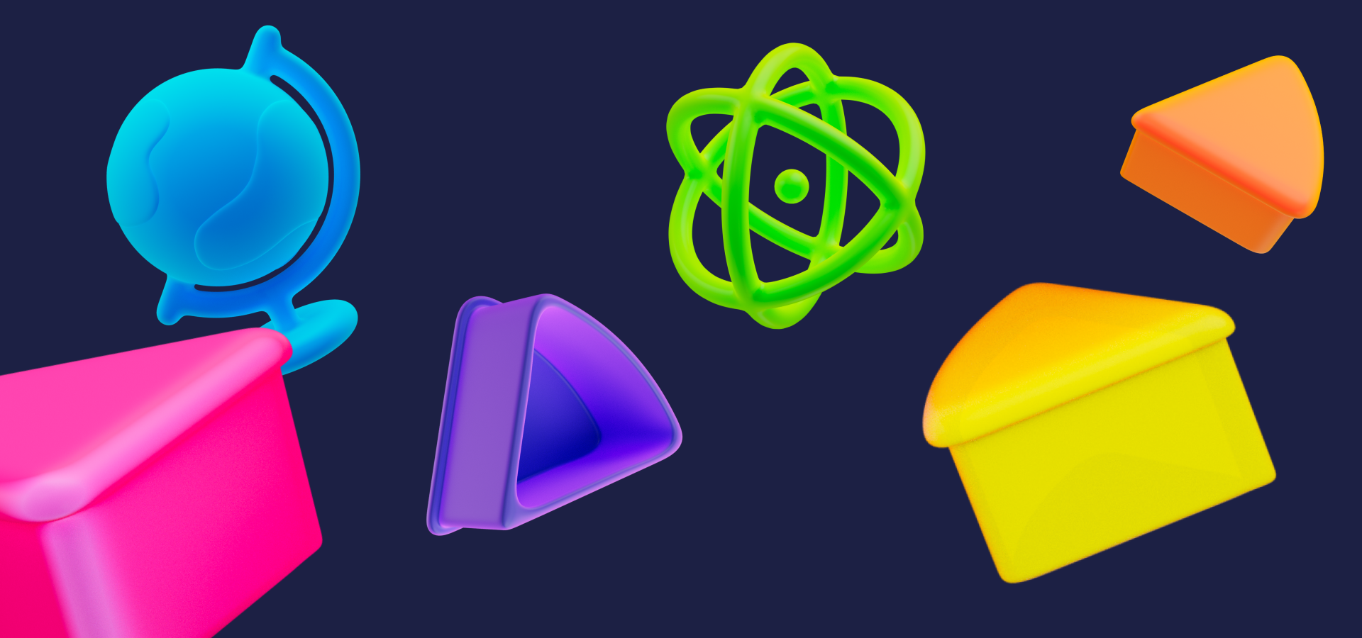 A navy background with trivial pursuit pieces on