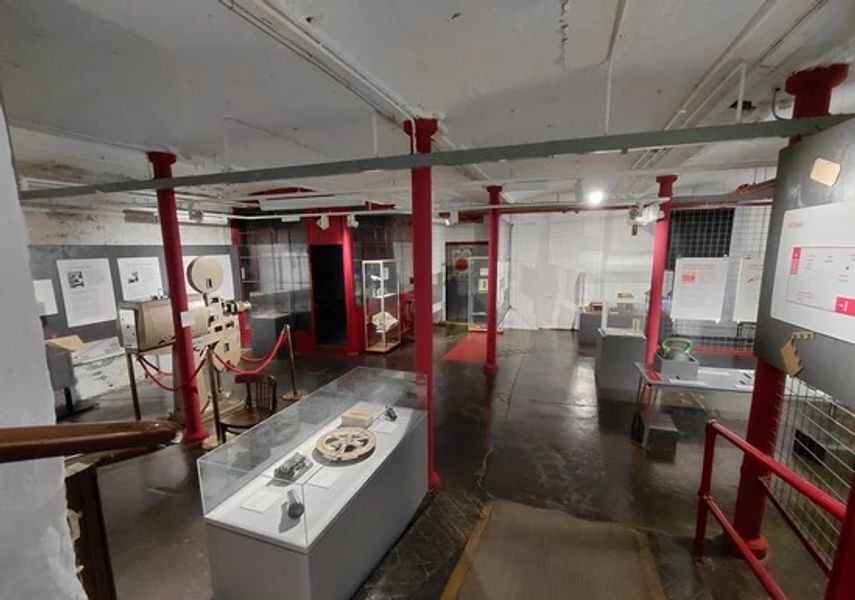 Photo of cabinet displays in museum