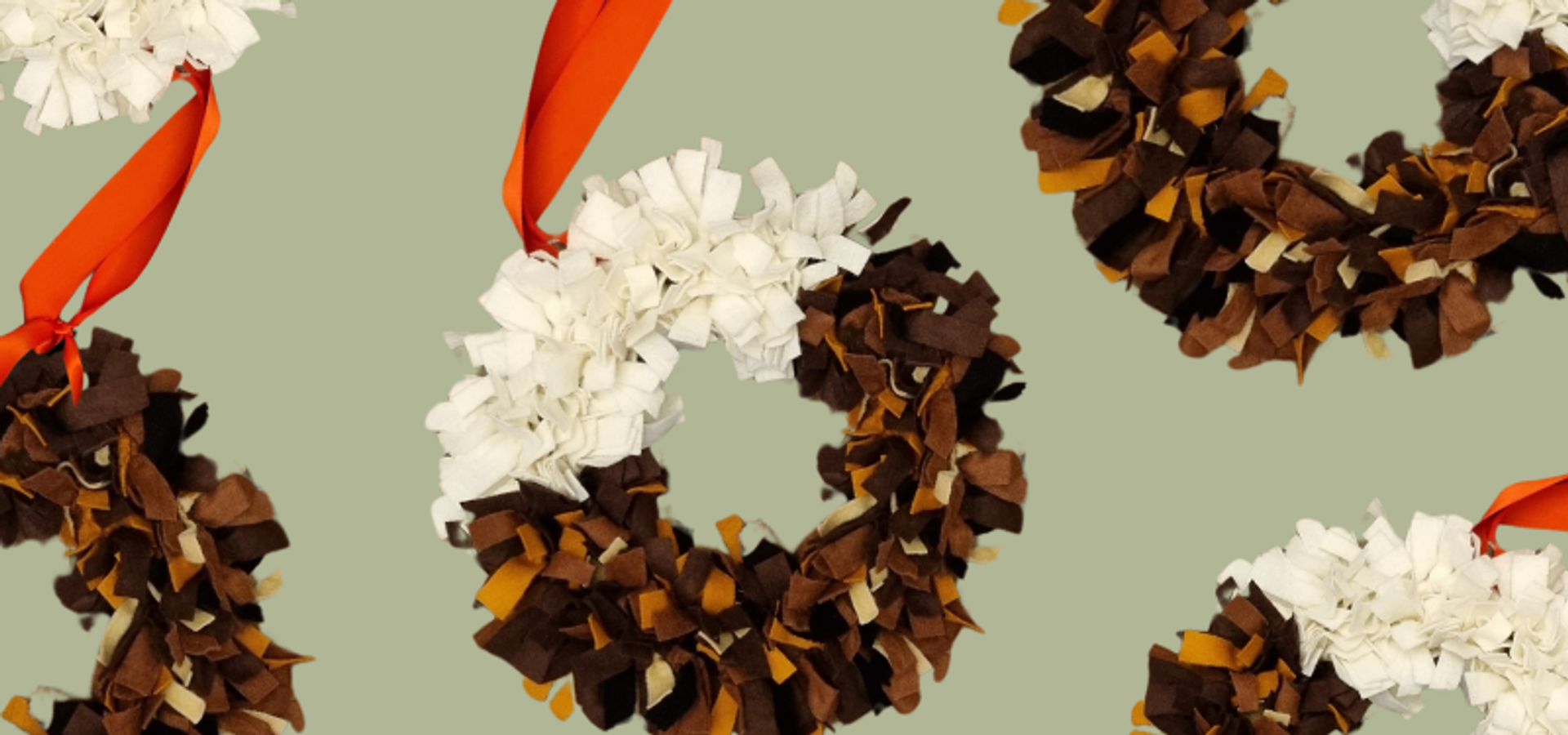 Fabric rag wreaths