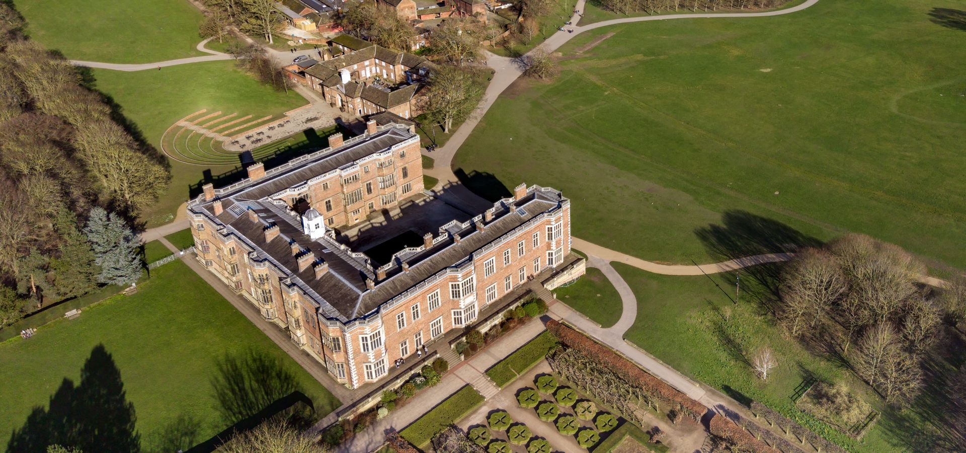 An aerial view of Temple Newsam