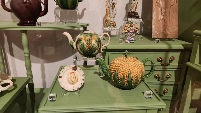 Fruit inspired ceramic tea pots from the Botanically Beautiful Exhibition