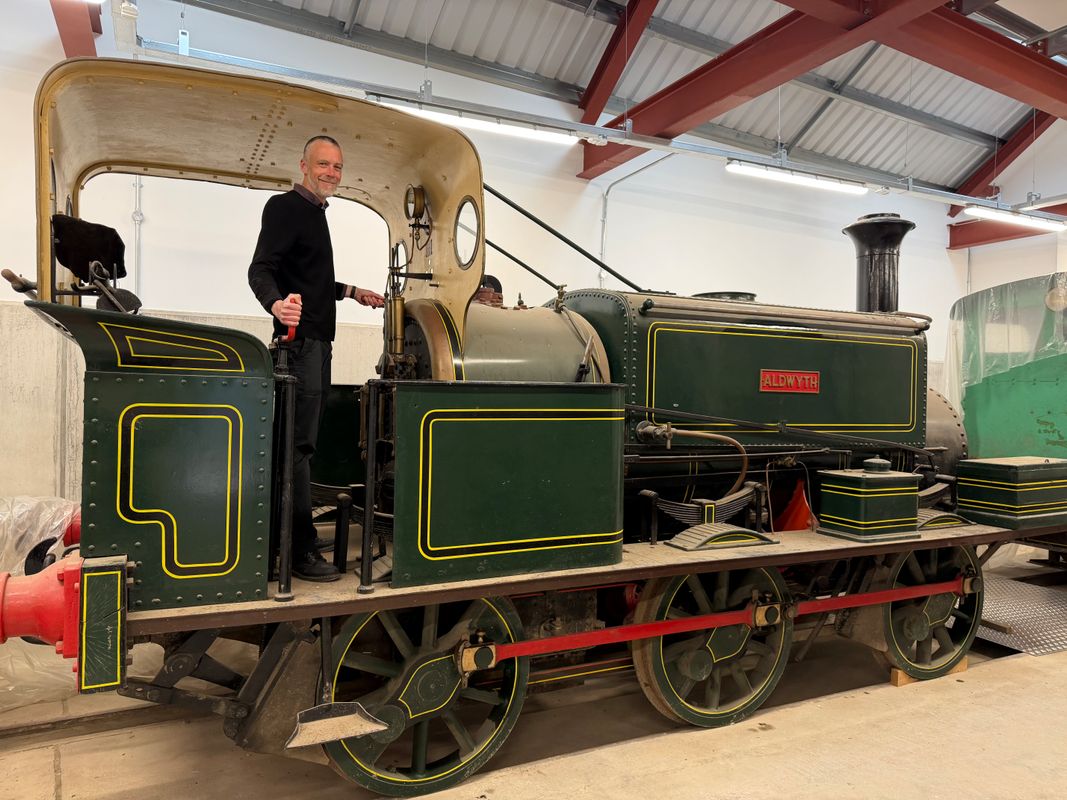 Chris Sharp, keeper at Leeds Industrial Museum, stood in the cab of Aldwyth, one of the historic Leeds-made engines which will be on display next summer for the first time in a decade.
