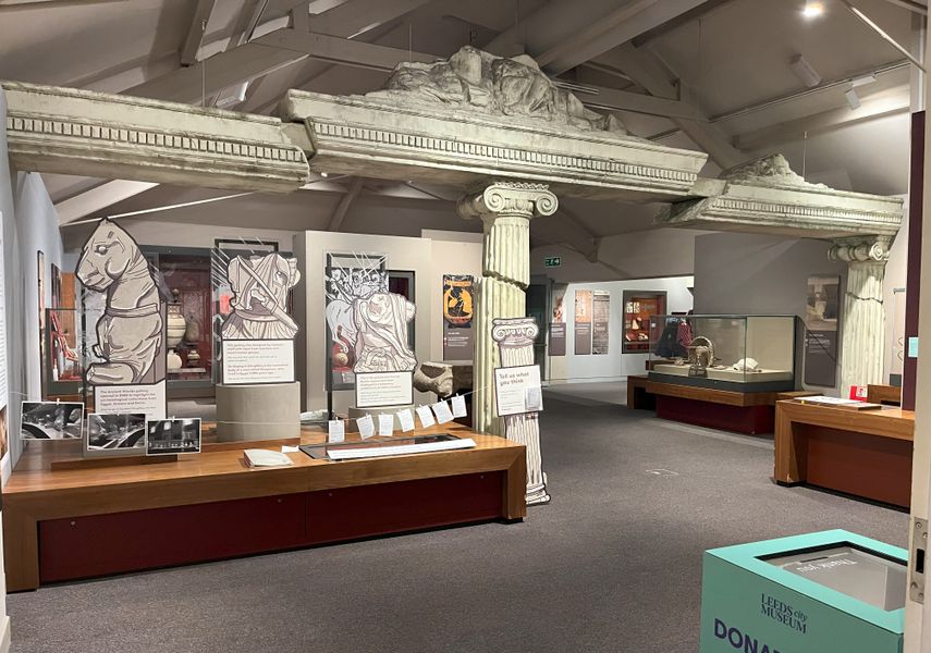 A display from the Ancient Worlds gallery that recreates Roman architecture.
