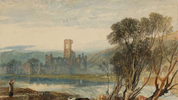 The Refectory at Kirkstall Abbey by LMW Turner