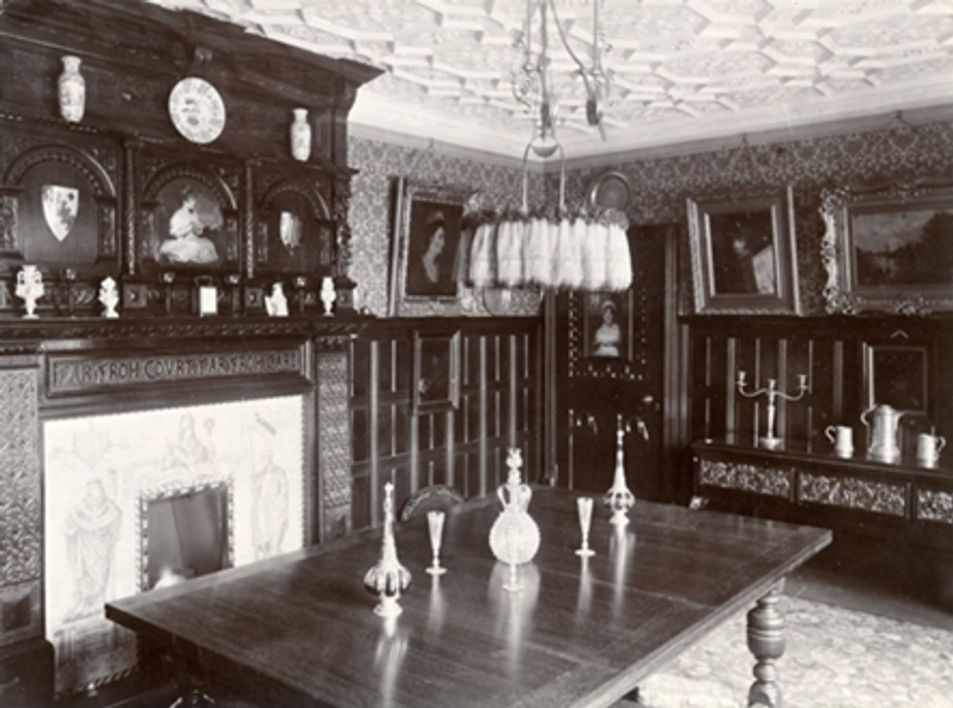 Colonel T. Walter Harding’s dining room, pictured circa 1890s 