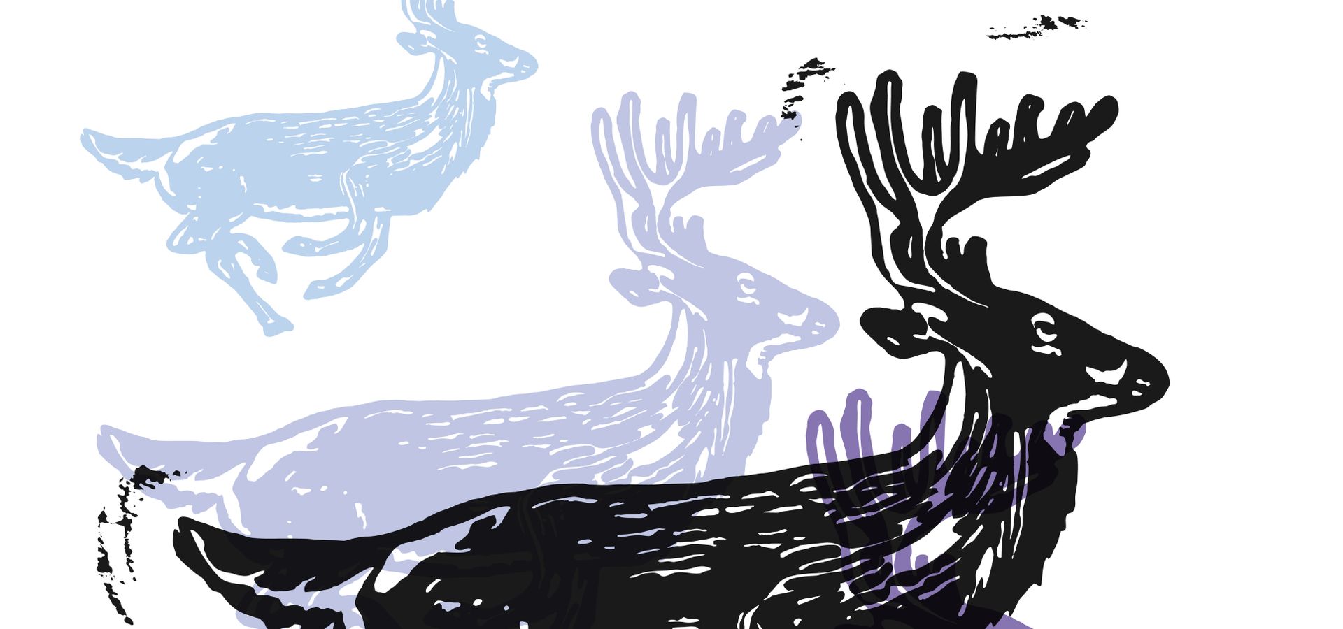 Lino prints of deer