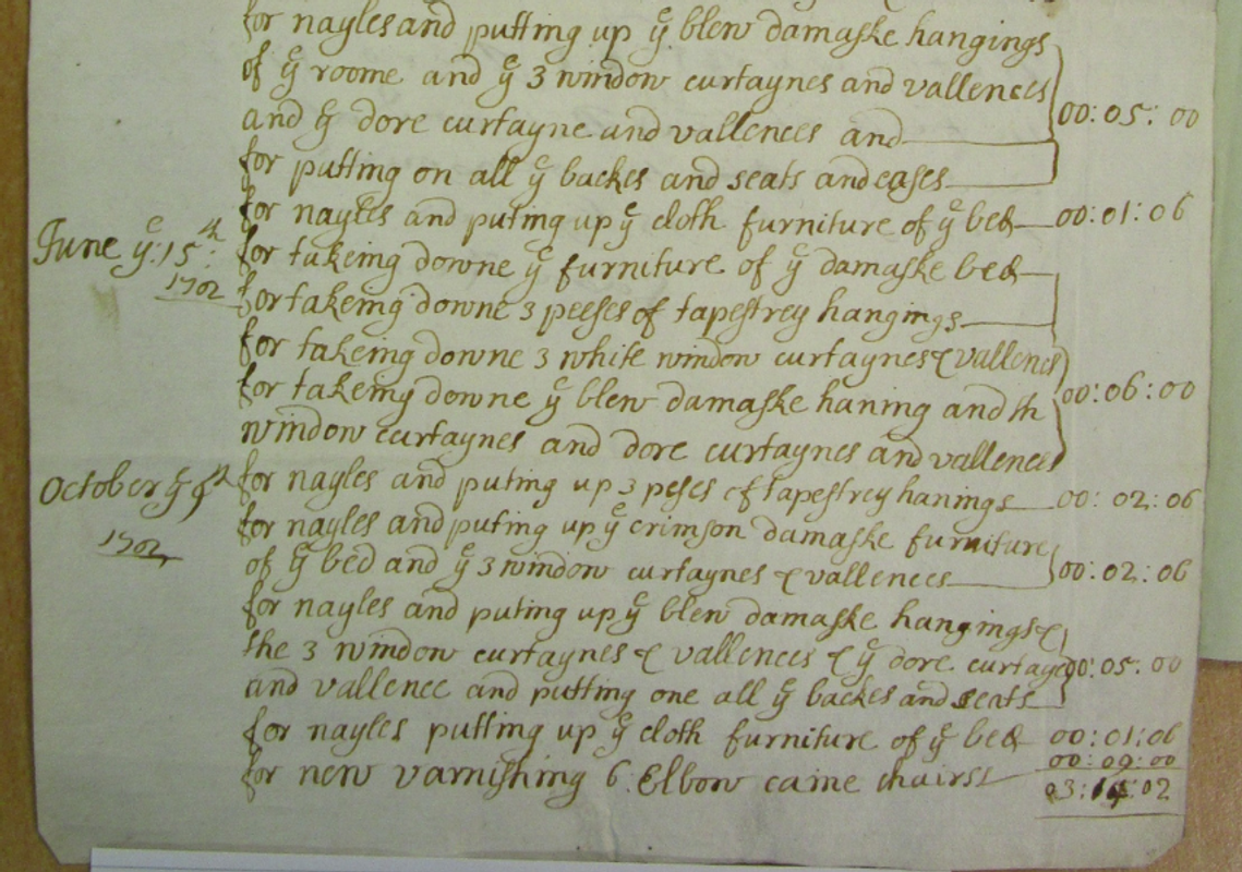 Close up of the bottom half of the receipt from the archive