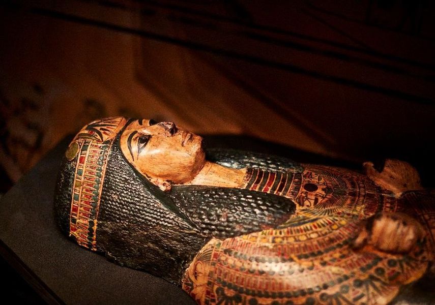 An Egyptian mummy casket 