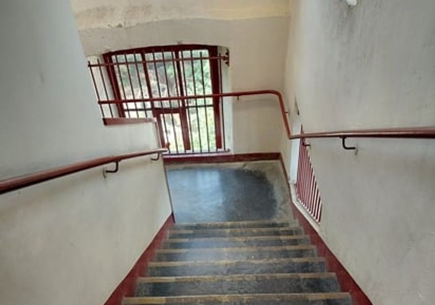 Photo of concrete stairs from above