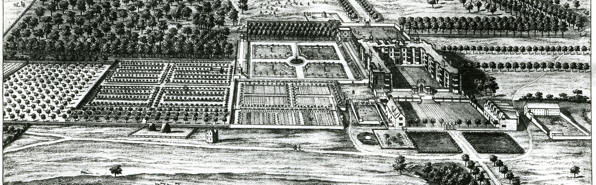 Plan of Temple Newsam, 1699, by Johannes Kip (1653 - 1722), from a drawing by Leonard Knyff (1650 – 1722). 