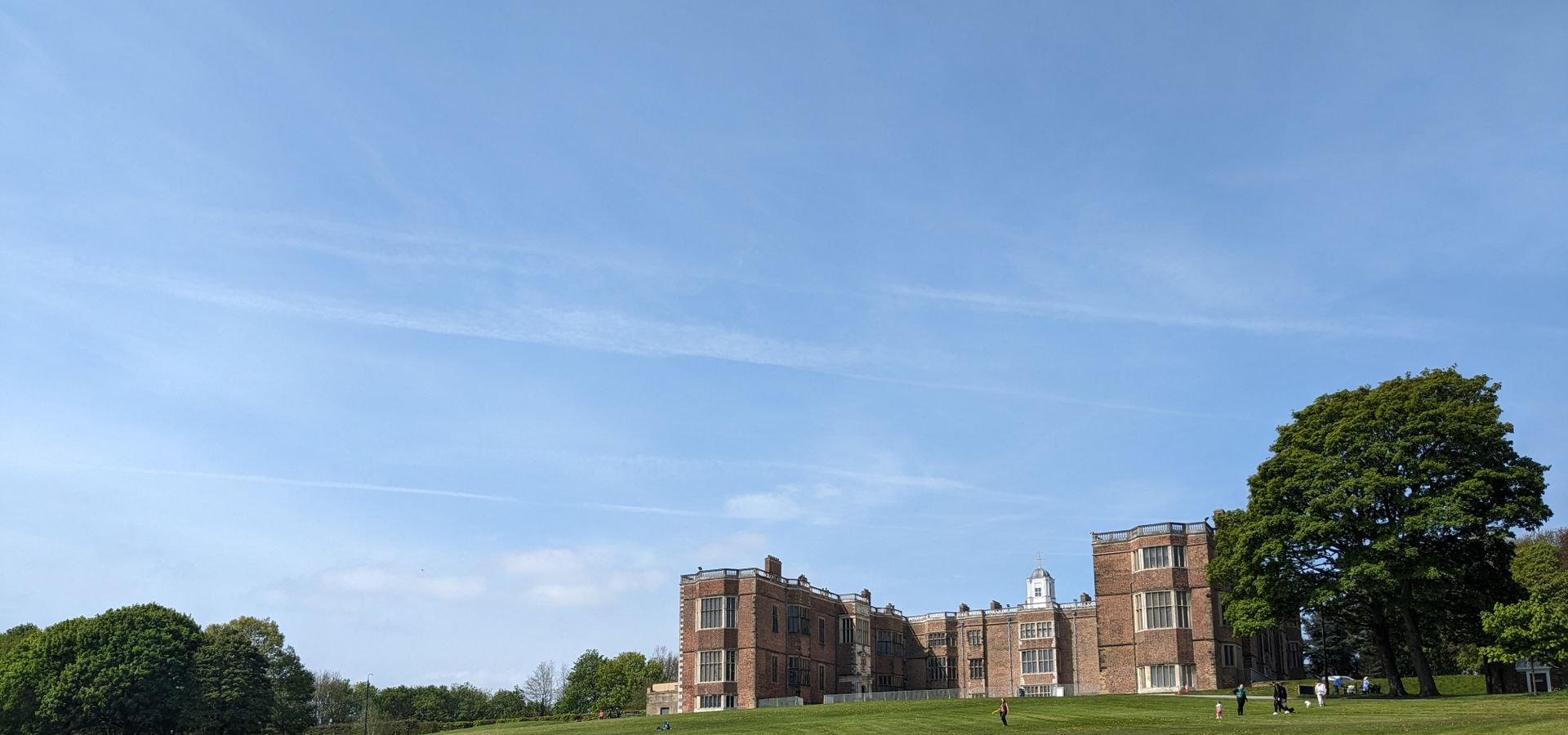 The view of Temple Newsam House from the bottom of Temple Newsam Park