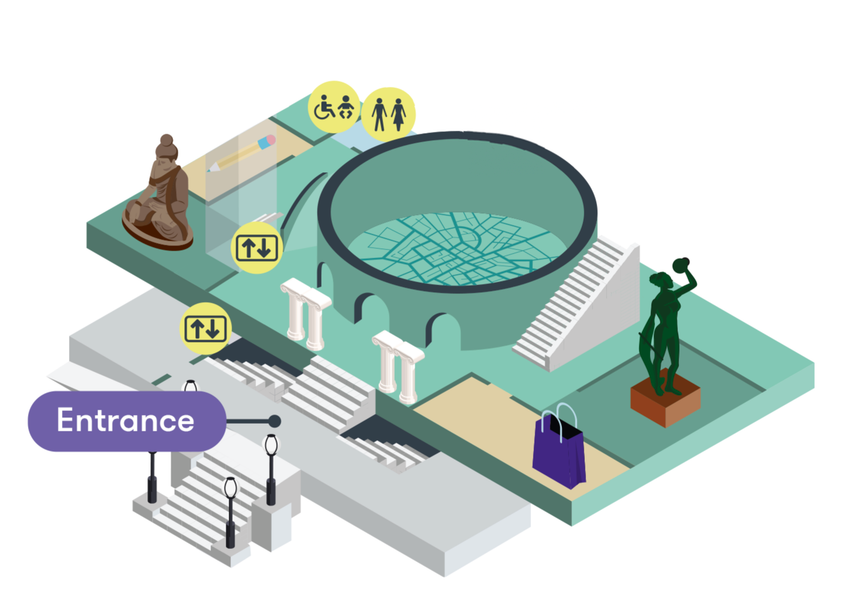 A 3D map of the first floor of the Leeds City Museum