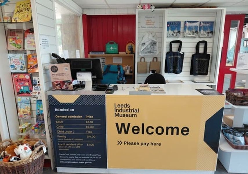 Photograph of a welcome desk