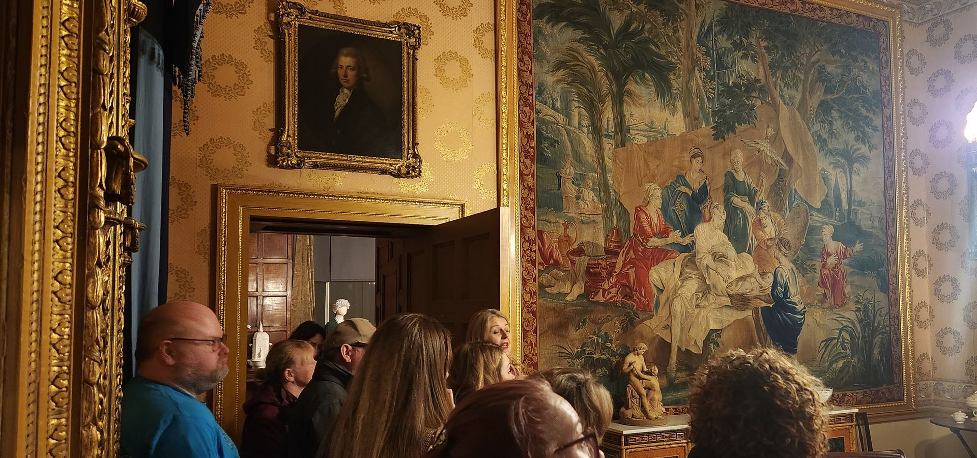 A tour group in Temple Newsam House
