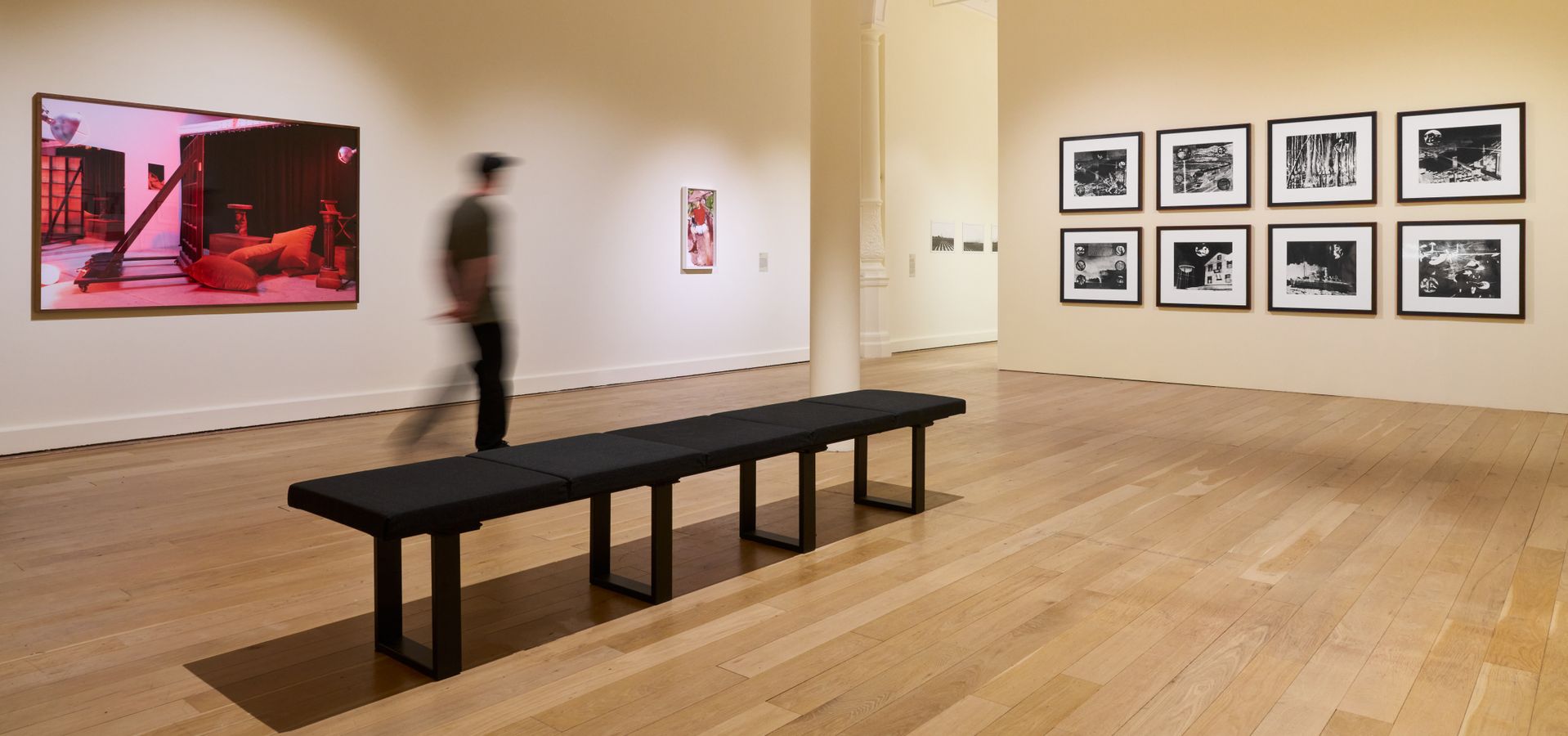 A wide shot of the exhibition, To Improvise a Mountain