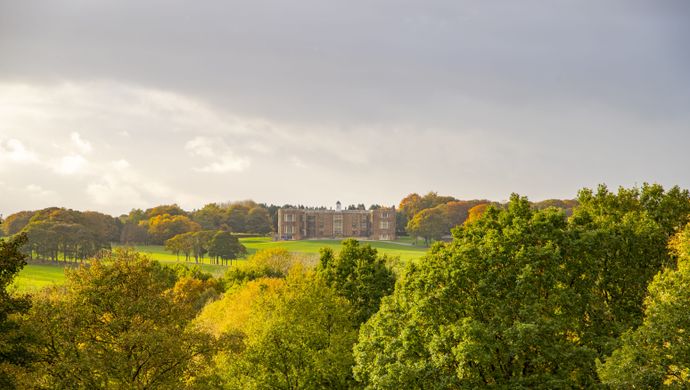 A  view of Temple Newsam House from the far end of the estate