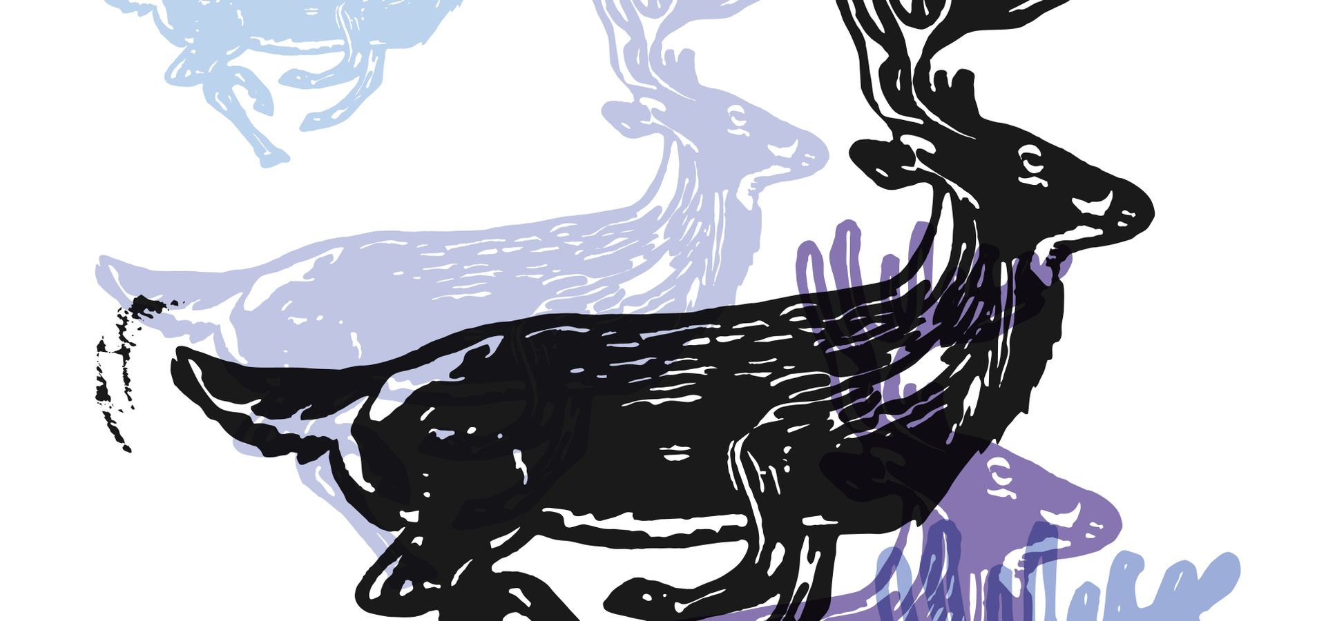 Lino prints of deer