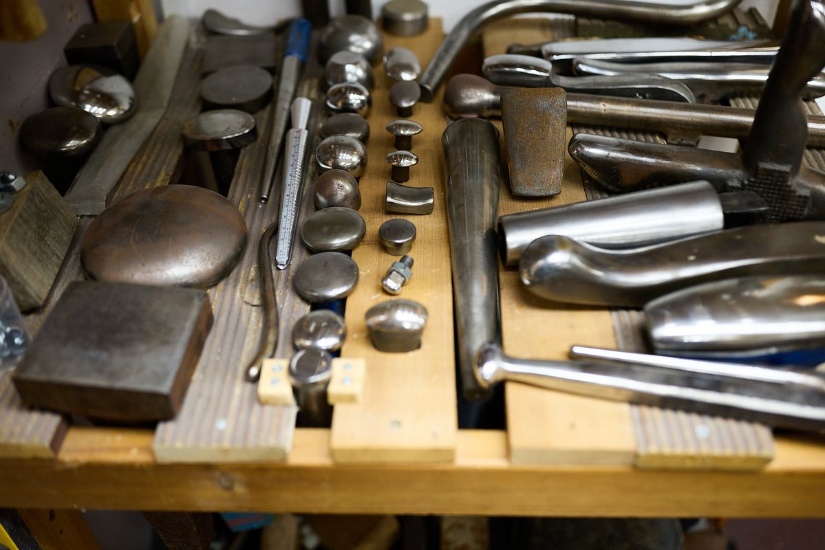 Silver tools in the workshop of Miriam Hanid