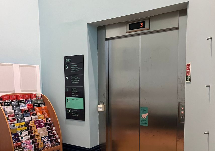 The ground floor lift in the Leeds City Museum