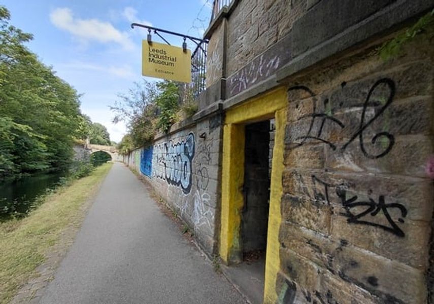 Photo of entrance alongside canal