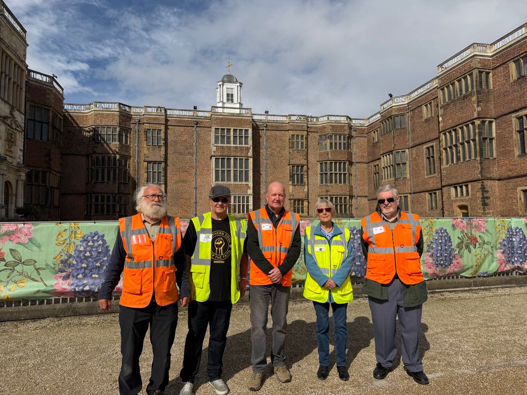 Members of South Leeds Archaeology (SLA) spent months working at Temple Newsam to try and solve the puzzle of an unknown structure first spotted in a photograph more than 30 years ago. L-R Jim Jackson, Carl Potter, Phil Jones, Carole Bloom and Mike Turpin.