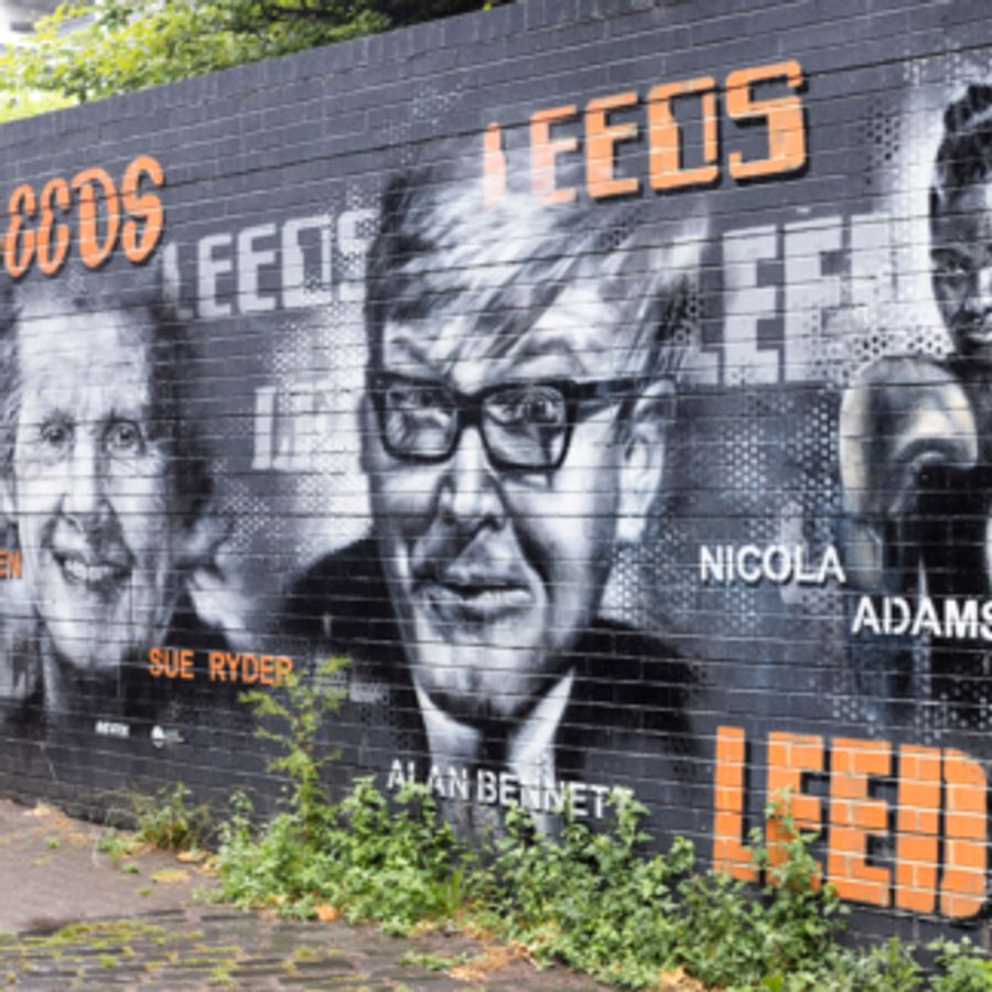 A mural of people in Leeds