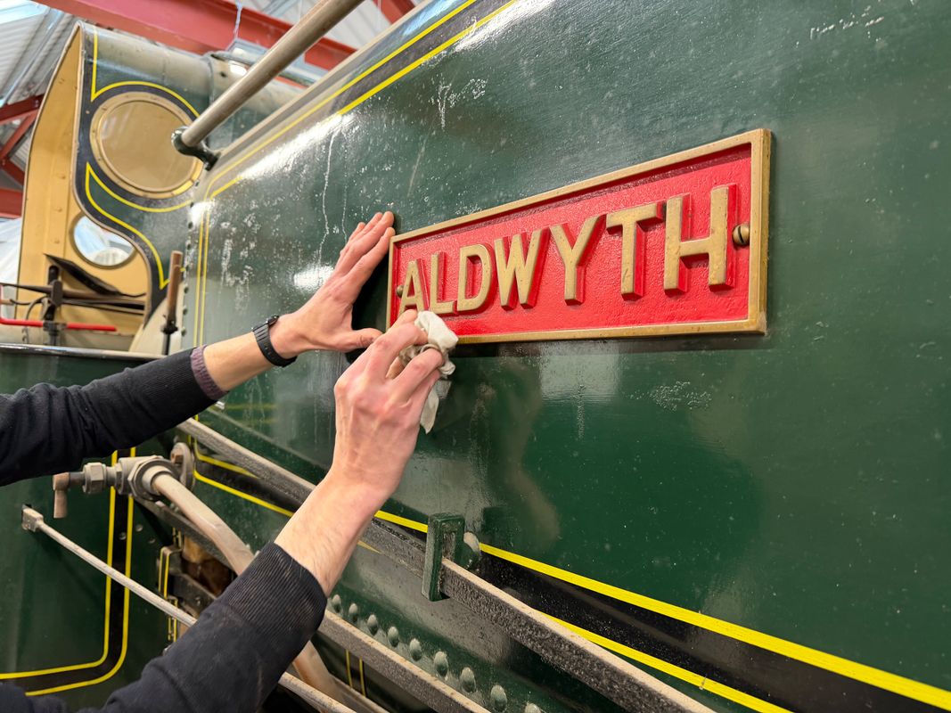 Chris Sharp, keeper at Leeds Industrial Museum, cleaning Aldwyth, one of the historic Leeds-made engines which will be on display next summer for the first time in a decade.