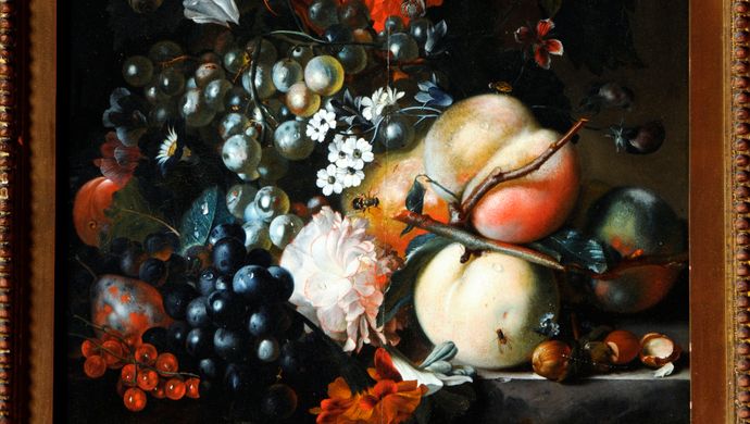 A frame oil painting of fruit