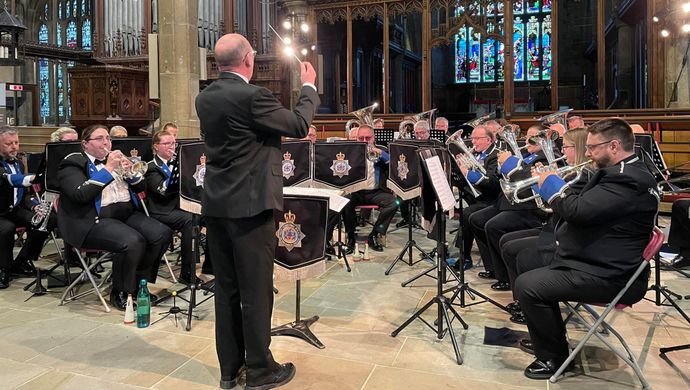 Band playing instruments