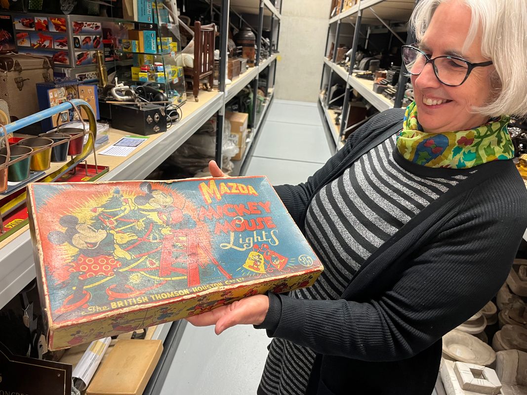 a set of Mickey Mouse Christmas tree lights in a box that says micky mouse