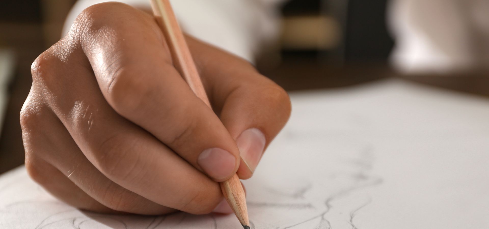 A hand drawing on paper in pencil