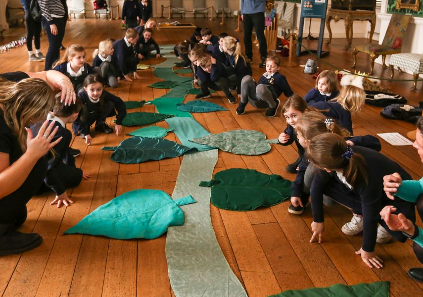 School children in a Jack and the Beanstalk learning workshop