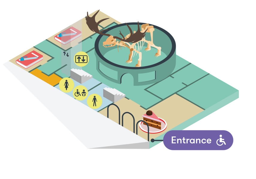 A map showing the layout of the Lower Ground Floor at Leeds City Museum