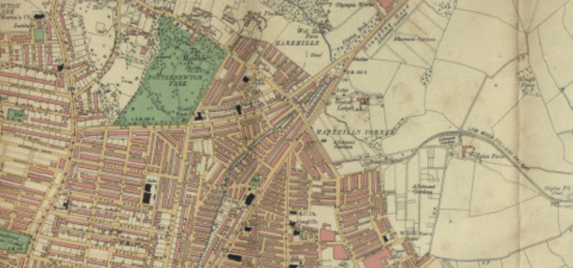 A map from 1966 showing Harehills and Chapeltown Road