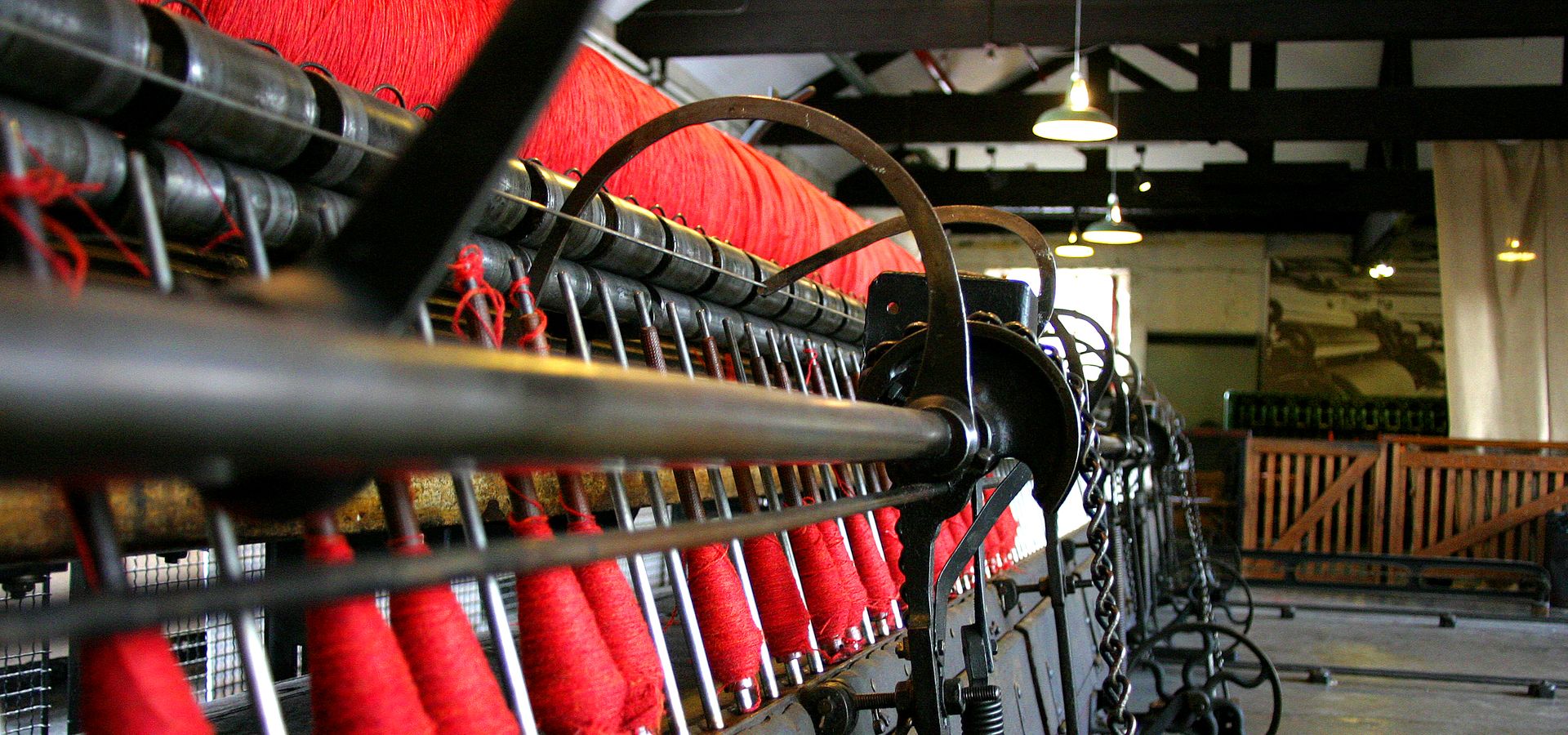 A weaving machine (loom) at Leeds Industrial Museum