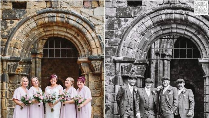 A wedding party at Kirkstall Abbey