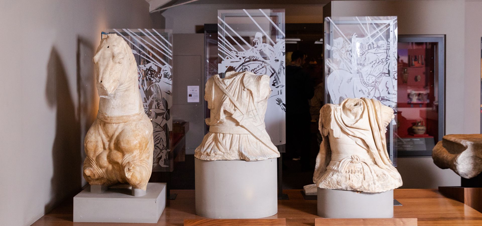 Lanuvium marble sculptures on display at Leeds City Museum