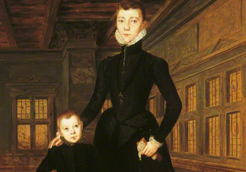 Henry Stuart (1545–1567), 1st Duke of Albany, 'Lord Darnley' and Charles Stuart (1555–1576), 1st Earl of Lennox (after Hans Eworth) by Rhoda Sullivan (active c.1894)