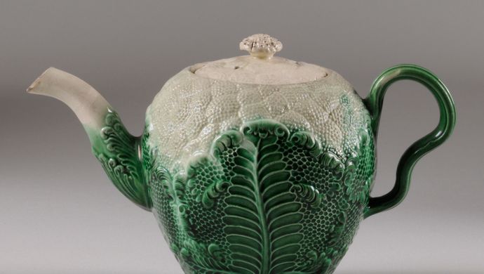 A cauliflower designed teapot from Temple Newsam's collection