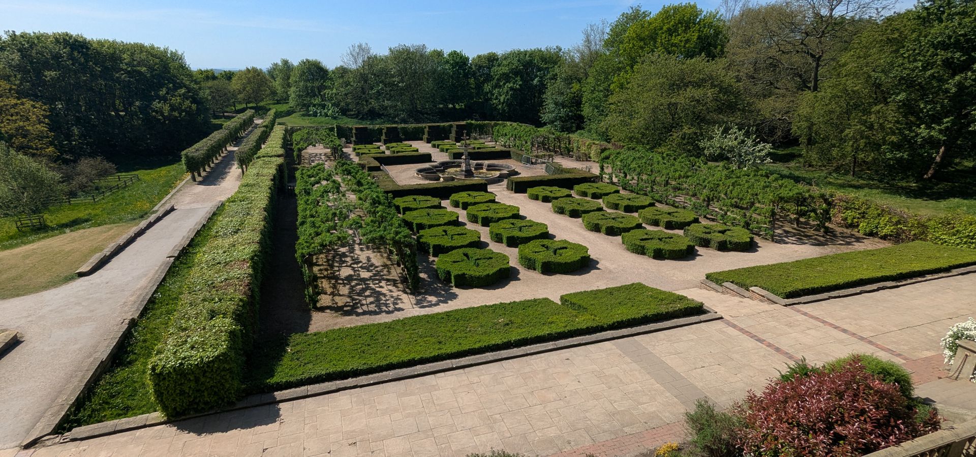 Hedges and bushes in Temple Newsam's formal gardens