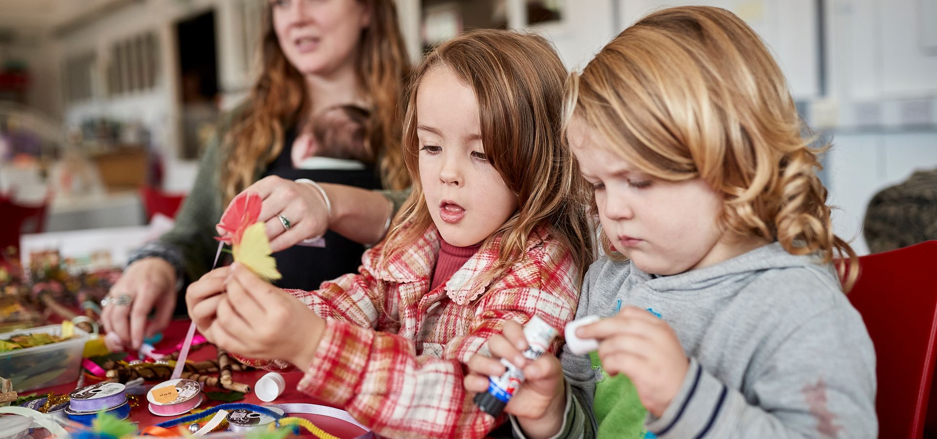 children doing crafts