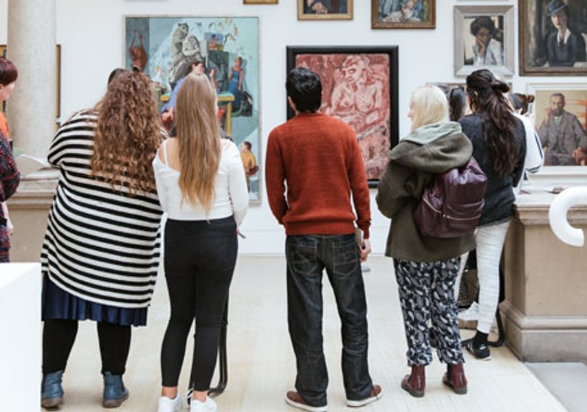 A group in an art gallery