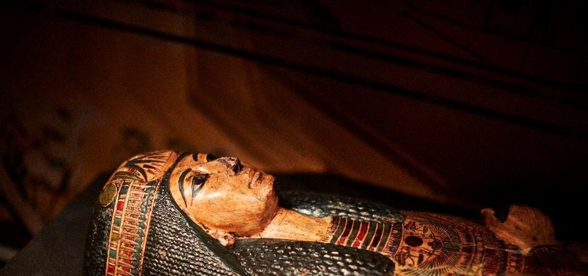An Egyptian mummy casket