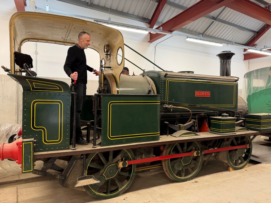 Chris Sharp, keeper at Leeds Industrial Museum, stood in the cab of Aldwyth, one of the historic Leeds-made engines which will be on display next summer for the first time in a decade.