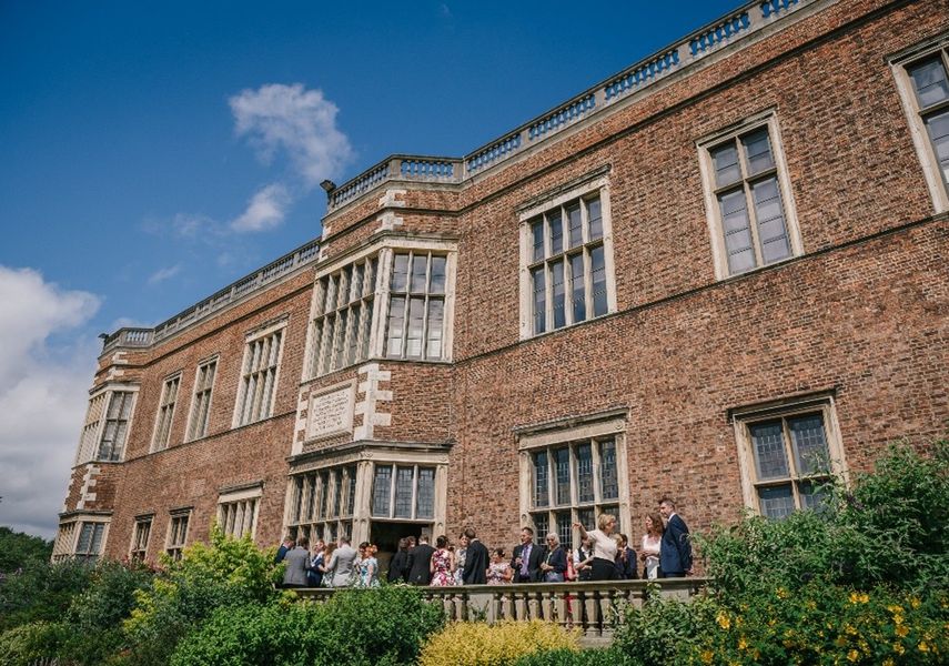 a celebration on the terrace of Temple Newsam