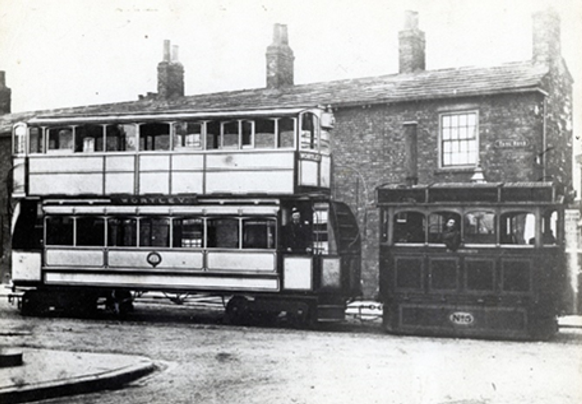A steam tram in leeds