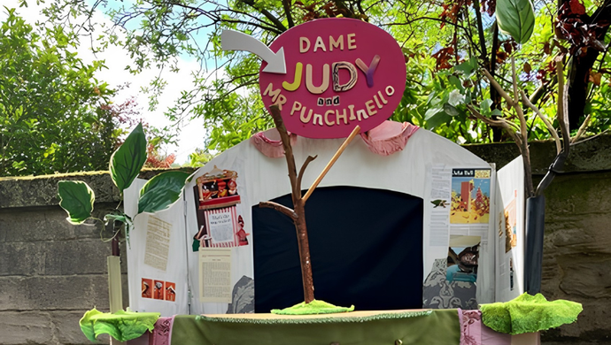 Punch and Judy puppet show box