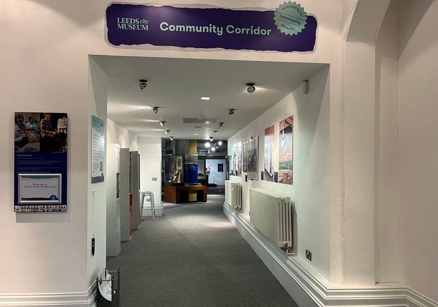 The Community Corridor in The Leeds Story gallery. It features artwork by the public.