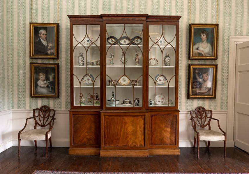 An antique bookshelf in Temple Newsam