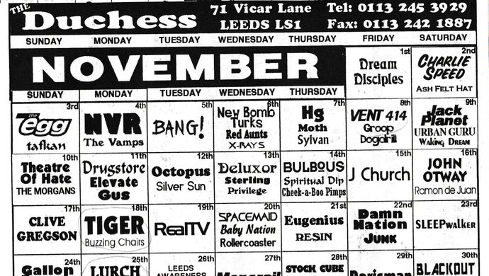 The Duchess show programmes for November 1996